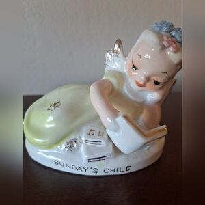 Vtg Lefton "Sunday's Child" Angel Figurine 